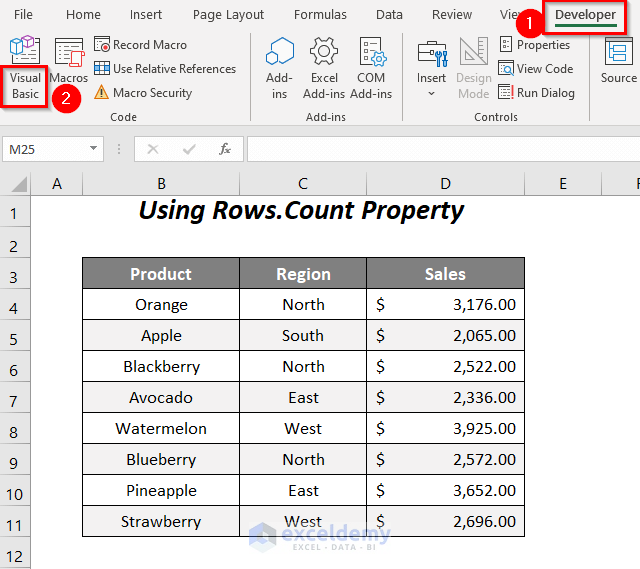 Rows. Count Property