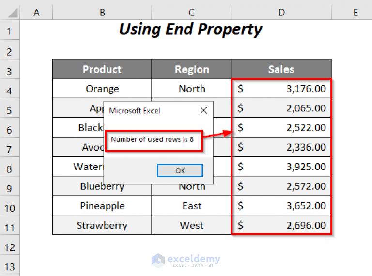 How To Count Rows With Data In Column Using VBA In Excel 9 Ways 