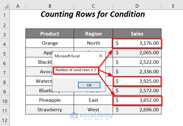 counting rows for specific condition