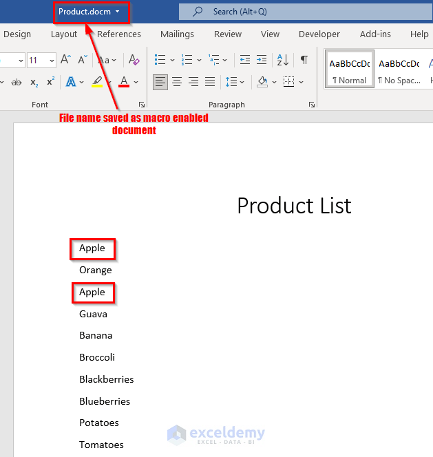Excel VBA find and replace text in Word document