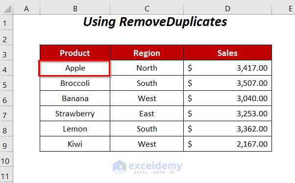 Excel VBA remove duplicate rows based on one column