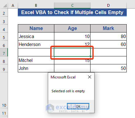 Excel VBA to Check If Active Cell is Empty