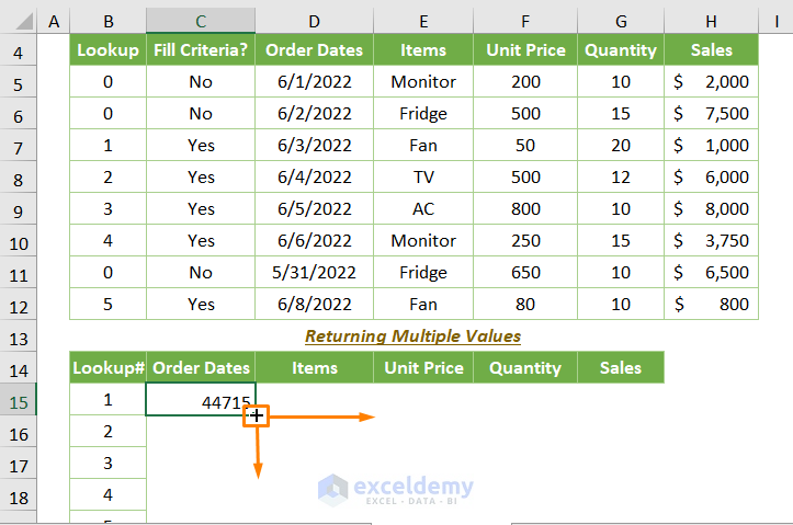 Excel VLOOKUP Date Range with Multiple Criteria and Return Multiple Values