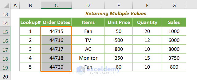 Excel VLOOKUP Date Range with Multiple Criteria and Return Multiple Values