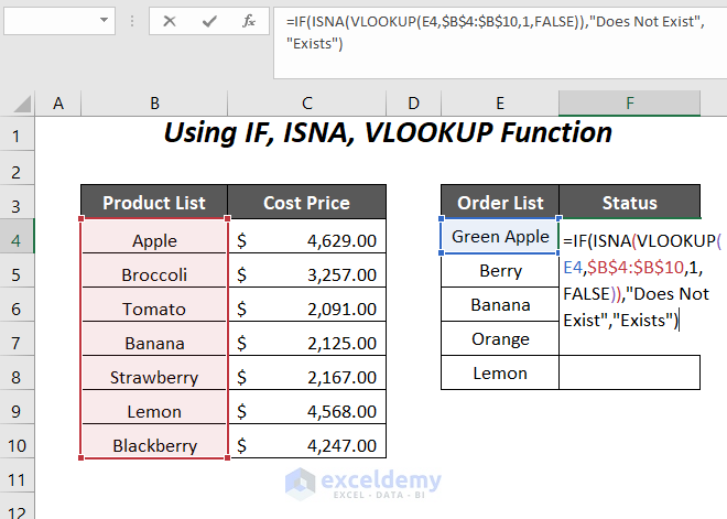 IF, ISNA & VLOOKUP Function