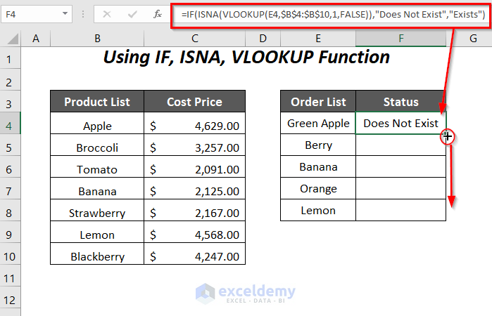 IF, ISNA & VLOOKUP Function