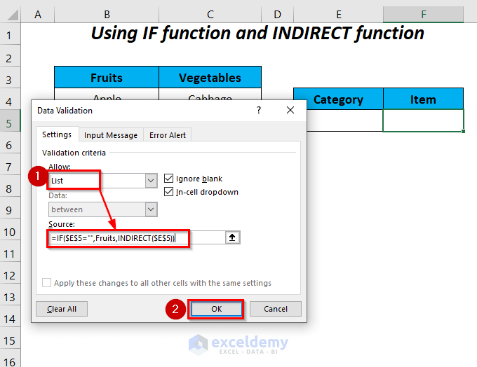 IF+INDIRECT Function