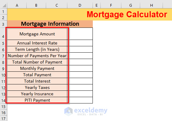 Excel mortgage calculator with taxes and insurance