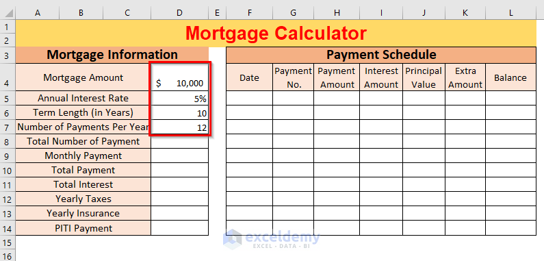 Excel mortgage calculator with taxes and insurance