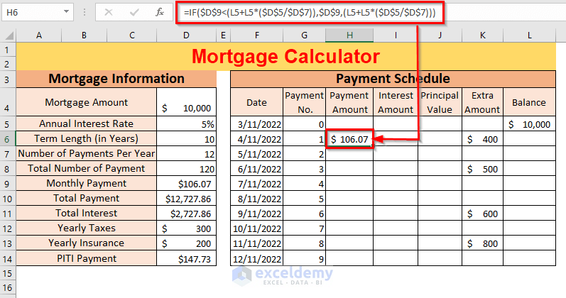 Excel mortgage calculator with taxes and insurance