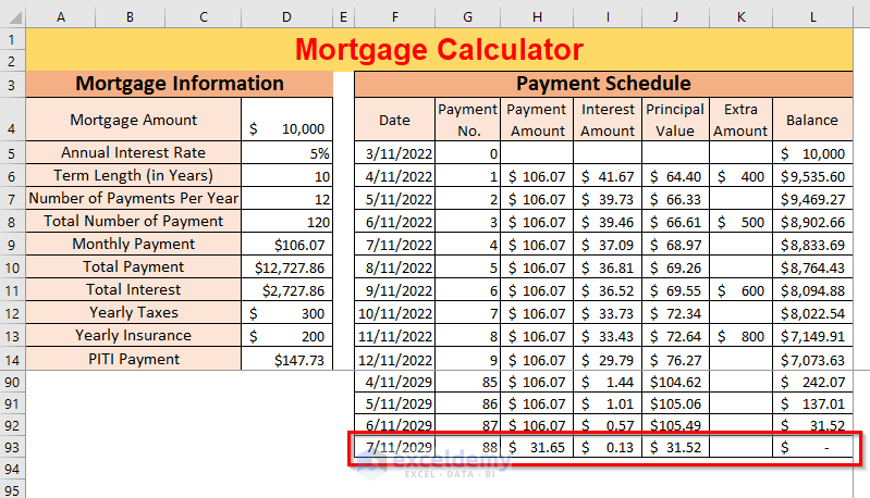 Excel mortgage calculator with taxes and insurance