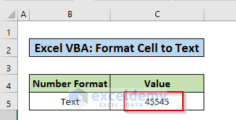 Excel VBA Format Cell as Text