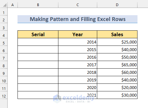 Filling a Certain Number of Rows in Excel Automatically