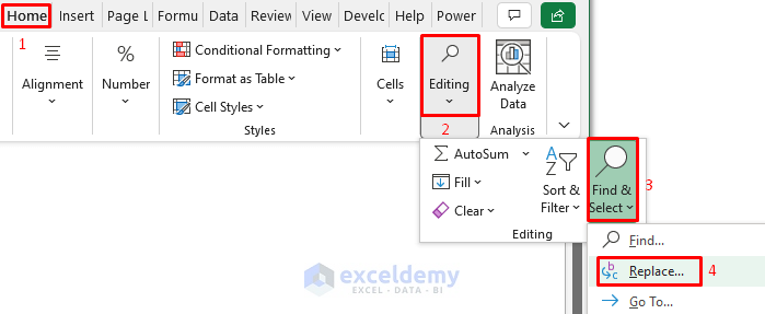 Apply ‘Find & Select’ Option to Replace the Cell Reference in Excel Formula