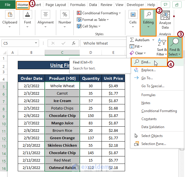 Find feature-Formula to Find Bold Text in Excel