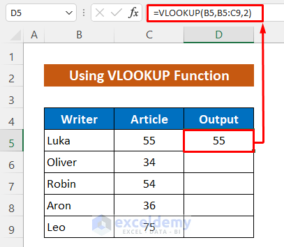 Use VLOOKUP Formula to Copy a Value from a Range and Paste It