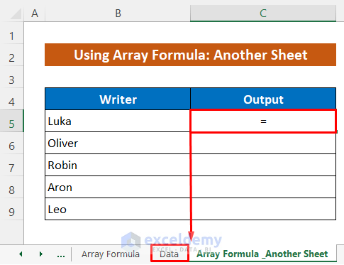 Use Array Formula to Copy and Paste Values from Another Sheet in Excel