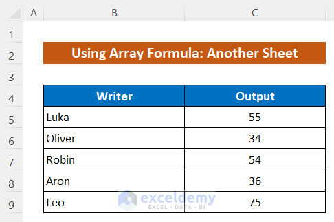 Use Array Formula to Copy and Paste Values from Another Sheet in Excel