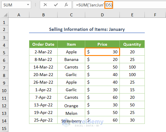 how to create a formula in excel for multiple sheets Using 3-D Reference