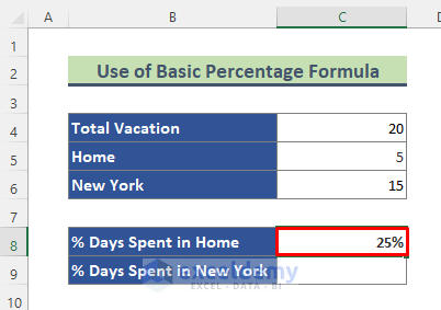 Calculate Percentage of Time Using Simple Formula