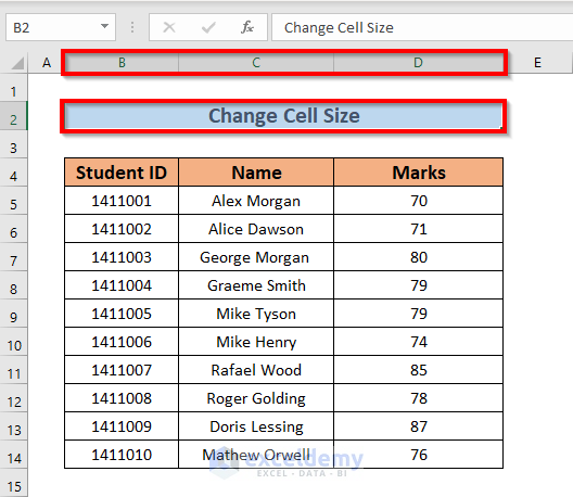 How to Change Cell Size Without Changing Whole Column