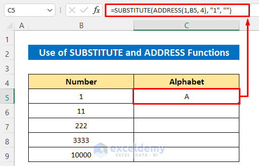 Use Formula to Convert Column Number into Alphabe