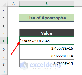 Convert Exponential Value to Number as Text Format with Apostrophe
