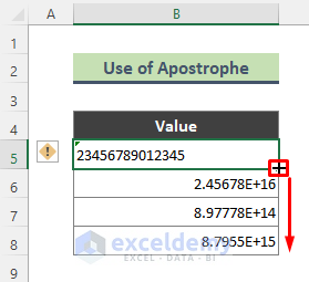 Convert Exponential Value to Number as Text Format with Apostrophe