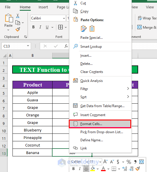 Convert Number to Text with 2 Decimal Places Using the TEXT Function in Excel