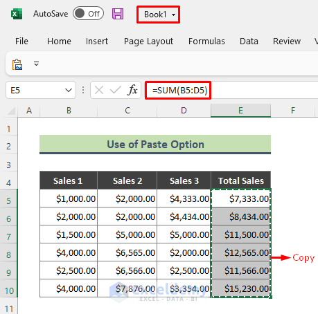 Use Paste Option to Copy Formulas from One Workbook And Paste to Another