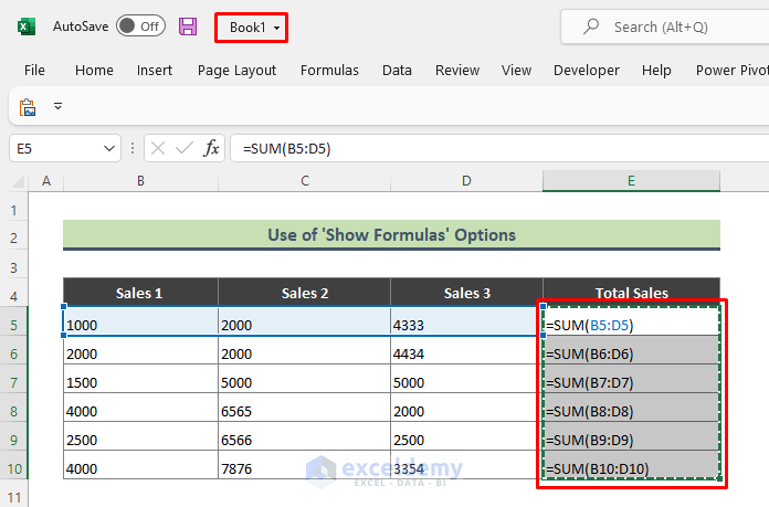 Copy Formulas Using ‘Show Formulas’ Option from One Workbook and Paste to Another Excel Workbook