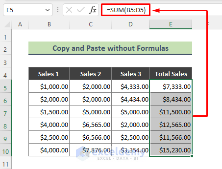 7 Easy Tricks to Copy and Paste without Formulas in Excel