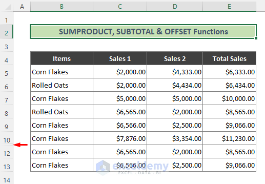 Get the Count of Visible Rows Only with Criteria (Combination of Excel Functions)