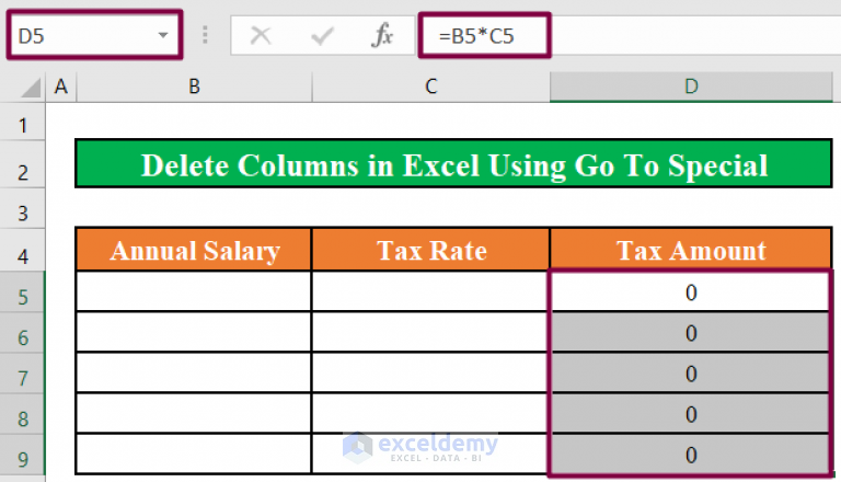 How To Delete Columns Without Losing Formula In Excel 3 Easy Steps 