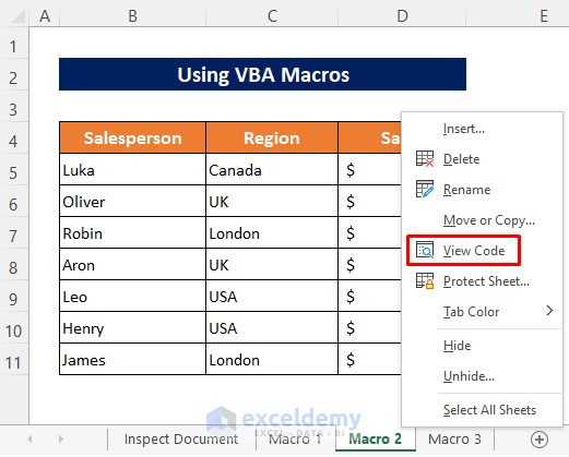 Delete Hidden Sheets Using VBA Macros in Excel