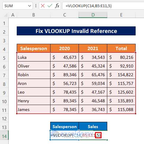 Fix VLOOKUP Invalid Reference to Erase #REF! Error in Excel