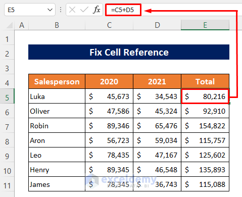 Fix #REF! with Correct Cell Reference in Excel