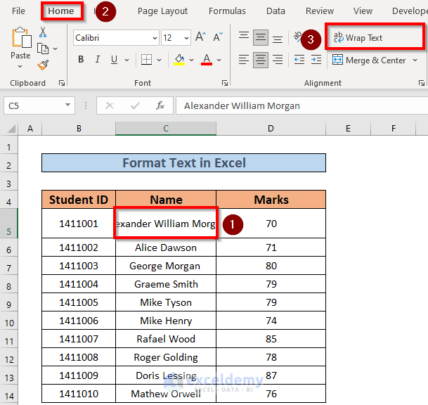How to Format Text in Excel