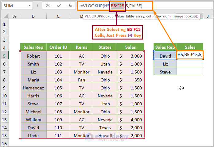 How to Lock Multiple Cells in Excel Using the Keyboard Shortcut F4 Key