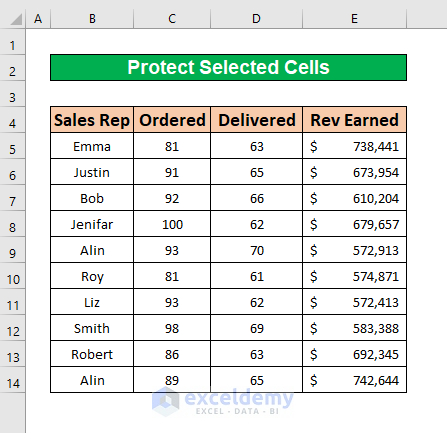 Use the Format Cells Option to Protect Selected Cells in Excel