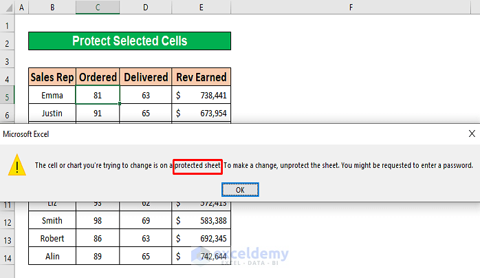 Run a VBA Code to Protect Selected Cells in Excel
