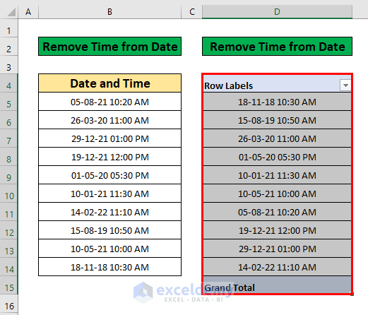 Go to Format Cells Command to Remove Time from Date in Pivot Table in Excel