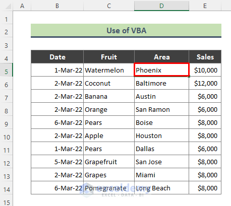 Use Excel VBA to Point out Multiple Cells in a Column without Mouse