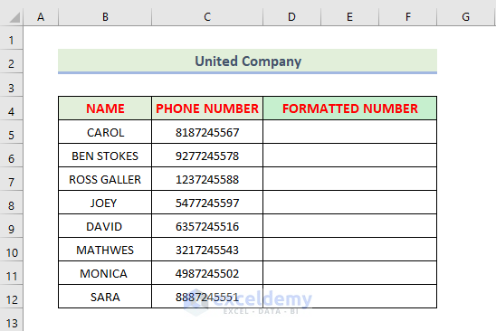  Format Phone Number with Country Code in Excel