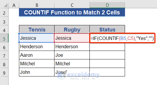 Combine COUNTIF and IF Functions to Test 2 Cells