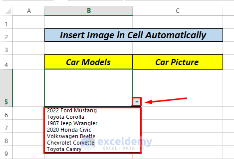 cell pictures based on cell value in Excel