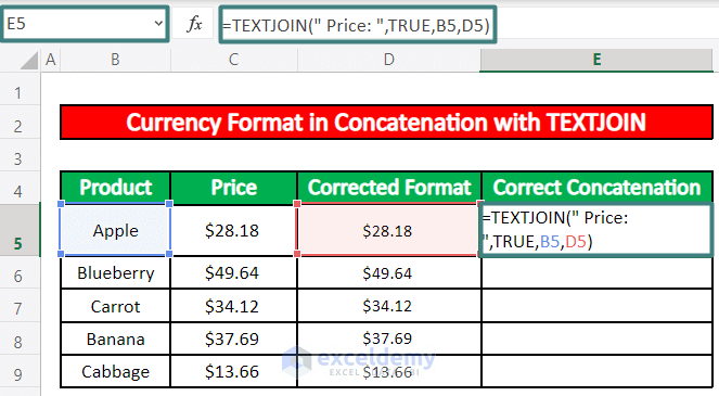 TEXTJOIN function in Excel