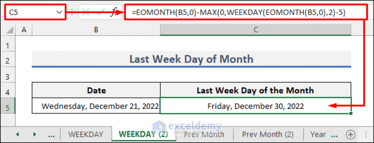 How To Find Last Business Day Of Month In Excel 9 Handy Ways 
