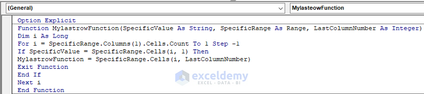 Last Row with Specific Value vba