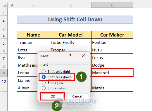 Move Selected Cells in Excel with Keyboard